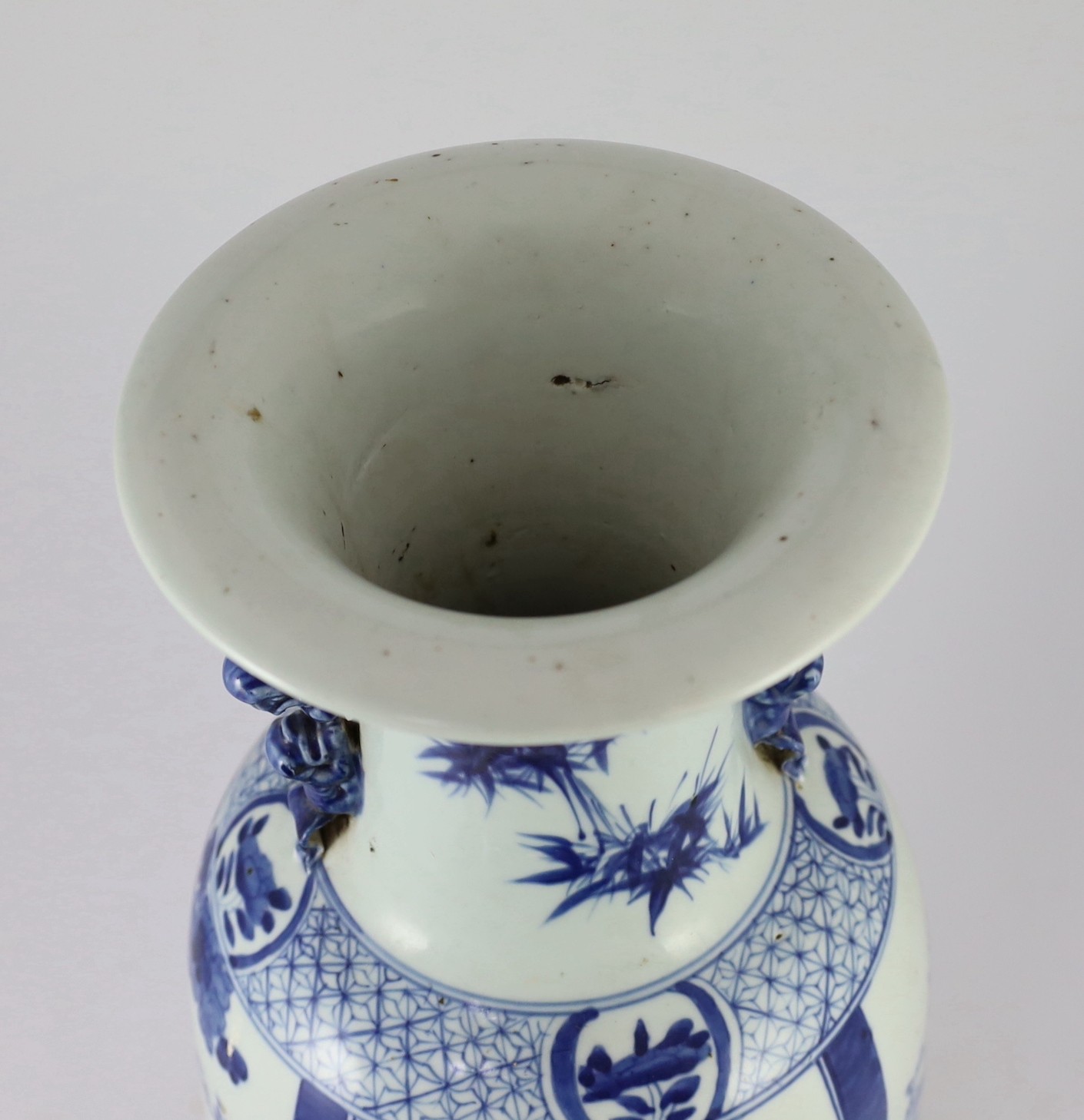 A large Chinese blue and white vase, early 20th century, 58.5cm high